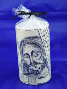 Świeca laudesowa, oblicze Chrystusa z 2018, niedzielna modlitwa kościoła 15cm