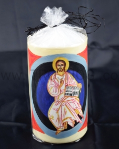 Świeca laudesowa, Pantokrator z recznie pisana ikona na stół 15cm mała