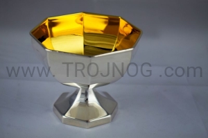 Kielich eucharystyczny "MISYJNY" 10cm - mały dwunastoboczny, msza w domu, małym zgromazdeniu