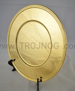 Patena okrągła złocona z ryciną "chleb i ryby" na uroczystą eucharsytię