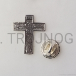 Broszka, ze srebra, do koszuli - wzór Krzyż nowej Ewangelizacja, rodzinny, przypinka