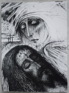 Ikona Pieta b/n 30x20 Kiko Arguello