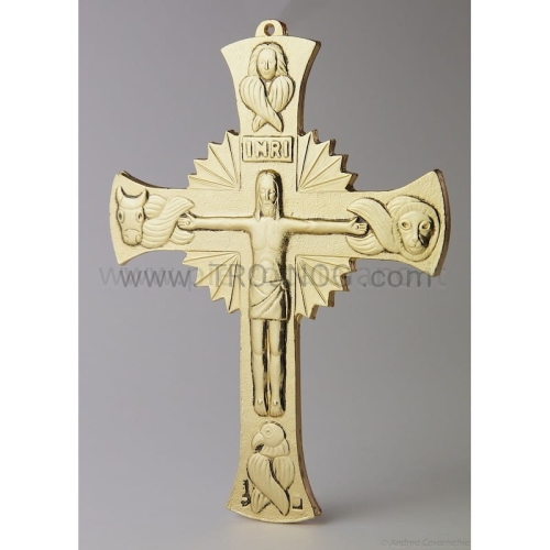 Krzyż, na ścianę, chwalebny, promieniejący, promienny, z symbolami, ewangelistów, naścienny, wewnątrz domu, mieszkania, promienie, chwały, Jezusa, 19cm.jpg