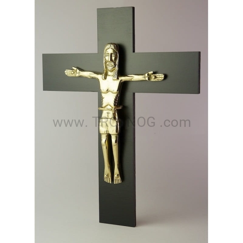 100 krzyz na sciane drewniany z pozlacana figura chrystusa czarny.jpg