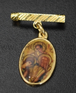Broszka ozdobna z ikoną Święta Rodzina z Rio do klapy marynarki, przypinka