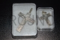 Cruz para bautismo, comunión, Cruz de cuello, de plata, pequeña, Nueva Evangelización, 2,5 cm, Familia, Cruz misionera, plata, plata de primera calidad, 925, para cadena, con correa.JPG