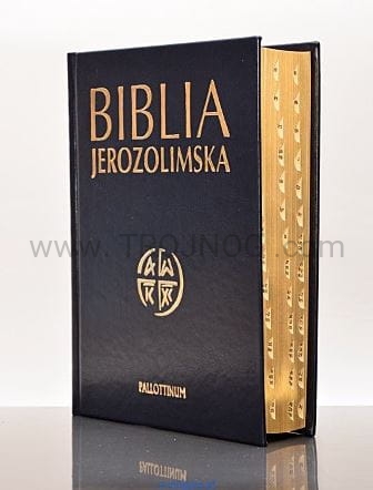Biblia Jerozolimska twarda skórzana okładka pozłacane brzegi, kartki