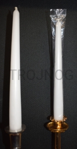 Świeca biała 23cm, do świecznika na laudesy / ołtarz