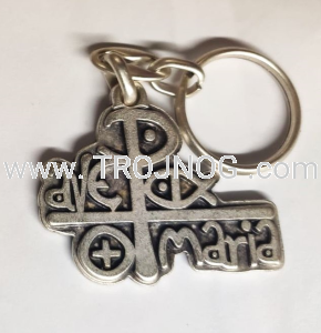 Brelok na klucze ze słowami  Ave Maria 5x4 cm