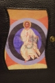 okładka na brewiarz z naturalnej skóry kolor czarny zapinana z ikoną Chrystus Pantokrator.JPG