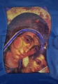 Okładka ze skóry naturalnej z ikonami do wyboru na liturgię godzin, kolor niebieski Madonna Drogi Neokatechumenalnej Ikona Kiko.JPG