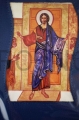 Okładka skórzana z ikoną do wyboru na liturgię godzin, kolor niebieski Ikona Wejście Chrystusa przez drzwi zamknięte do wieczernika.JPG
