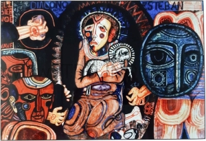 Ikona Szczepan 40x30 Kiko, męczeństwo Św. Szczepana, Stefan