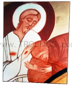 Ikona Chrystus i Św. Jan 40x30 cm Kiko Arguello