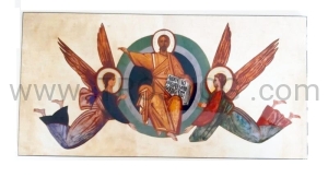 Intronizacja Jezusa, Chrystus zasiadający na tronie 60x30cm kiko