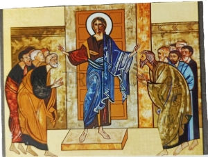 Ikonka Wejście przez drzwi zamknięte 12x9 cm, Kiko mały format na biurko