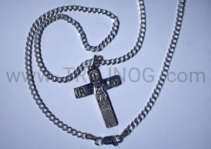 Łańcuch na szyję ze srebra, duże oczka, męski, do medalika / krzyżyka