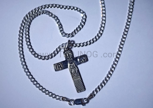 srebrny lancuch gruby solidny do medalika, krzyża na szyje duży.jpg