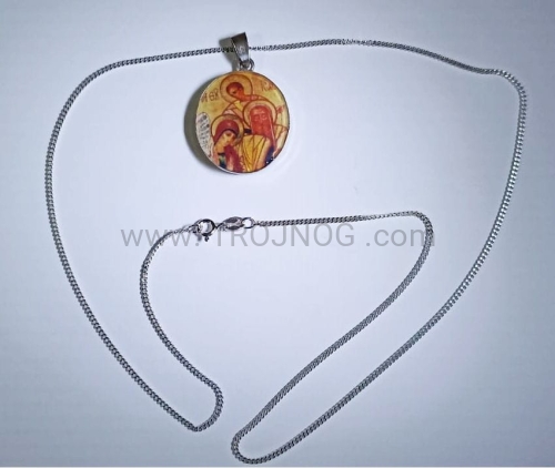 srebrny lancuszek na szyje przeplatany delikatny 55cm elegancki prezent do medalika i krzyzyka 3.jpg