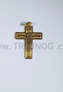 Krzyżyk pozłacany Nowa Ewangelizacja na szyję 3,5 cm duży  medalik