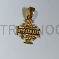 neck cross, gold plated, Jerusalem cross, inscription Jerusalem, small, delicate, decorative, elegant, medallion, cross in packaging, gift for communion, baptism.jpeg