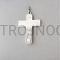Cross for baptism, communion, neck cross, made of silver, small, New Evangelization, 2.5 cm, Family, Missionary cross, silver, highest silver quality, 925, for a chain, on a strap.jpg