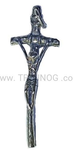 Krzyż Papieski na szyje ze srebra 925 wysokość 5 cm z uchem na łańcuszek.jpg
