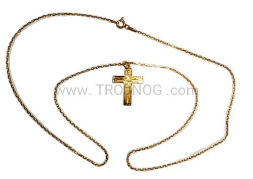 łańcuszek na szyję, pozłacany, łańcuszek z małymi oczkami, delikatny, ozdobny, elegancki, do medalika, do krzyżyka, prezent na komunie, chrzest, drobne oczka.jpg