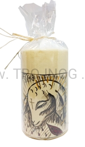 Świeca na stół, z ikona - recznie pisana - Nowy Baranek Paschalny 15cm