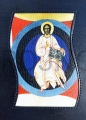 okładka ze skory na pismo swiete z zamkiem, do biblii jerozolimskiej z ikona pantokrator.jpeg
