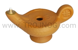 Lampka oliwna ceramiczna z symbolami 14cm, kaganek