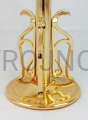 gold-plated candlestick, fire, on a tripod, candelabra, for the altar, table, laudes, for home, for a bulb, candles, stable, solidly made, tall, side candles.jpg