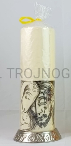 Świecznik, podstawa pod świecę 8cm z ozdobną ryciną, posrebrzana