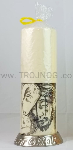 podstawka pod swiece na oltarz, na stół do modlitwy srebrna.jpg