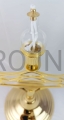 ampolla, para candelero, menorá, ampolla de vidrio para aceite, aceite de oliva, vidrio, menorá, de vidrio, para aceite, con mecha, placa de latón, pie, para la Eucaristía, misas, neo, para el altar.jpg