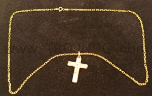 Pozłacany łańcuszek, męski, ze średnimi oczkami, do medalika, krzyżyka, dla młodzieży