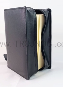 Okładka na nową, mniejszą Biblię Jerozolimską, czarny, z zamkiem, eco-skóra etui, futerał, pokrowiec