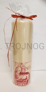 Świeca na stół 25cm, z recznie pisana ikona - Baranek Paschalny, ofiarny