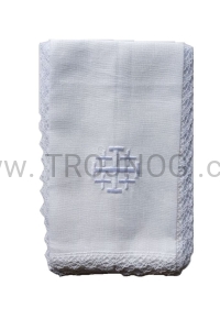 Puryfikaterz z lnu - miękki, do puryfikacji! Duży lniany, haftowany symbol Krzyż Jerozolimski