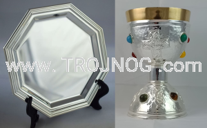 Zestaw kielich z kamieniami i patena dla przewodniczącego do uroczystych celebracji