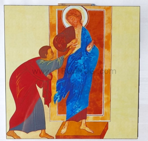 ikona swiety tomasz, scena niedowiarstwa świętego tomasza, didymos, bliźniak, niewierny tomasz apostoł.jpg