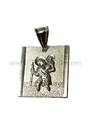medalik kwadratowy św. krzysztof ze srebra 2cm wisiorek, eblemat.jpg
