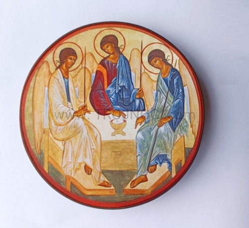 ikonka na drewnie, trójca, święta trójca, komunia osób, trinita, rzemiosło, okrąg.jpg