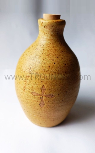 ampułka z kamionki, z wzorem, z kamionki, recznie wykanczany, rzemieslniczo, z monasteru.jpg