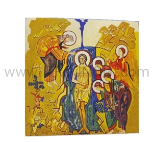 Ikonka Chrzest Jezusa mała 9,5cm do pokoju, na stół