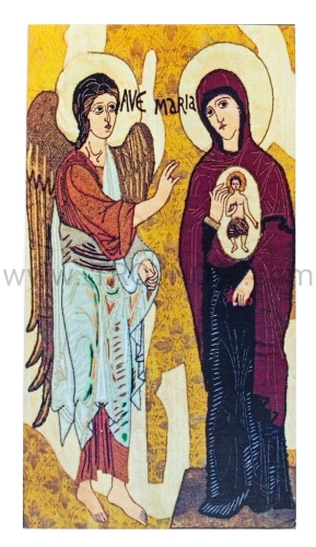 ikonka drewniana, zwiastowanie, ave Maria, ikona kiko, na desce, drewnie.jpg