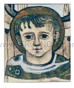 Ikonka drewniana Twarz Jezusa, dzieciątko Jezus 10x8 cm Kiko Arguello