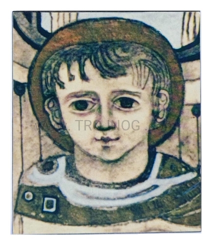 ikonka drewniana, Chrystus, dziecko, dziecięcie, Jezus, młody, kiko, na desce.jpg