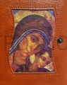 okładka skórzana, na liturgię godzin, brewiarz, kapłański, futerał, etui, z ikoną, droga, kk, neo, prezent, dla księdza, ojca, Madonna Drogi Neokatechumenalnej.jpg