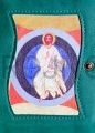 okladka skorzana na brewiarz, z wszyta ikona, Pantokrator jasna zieleń, futerał, etui, liturgia godzin, kapłańska, prezent dla ksiedza, ojca.jpg